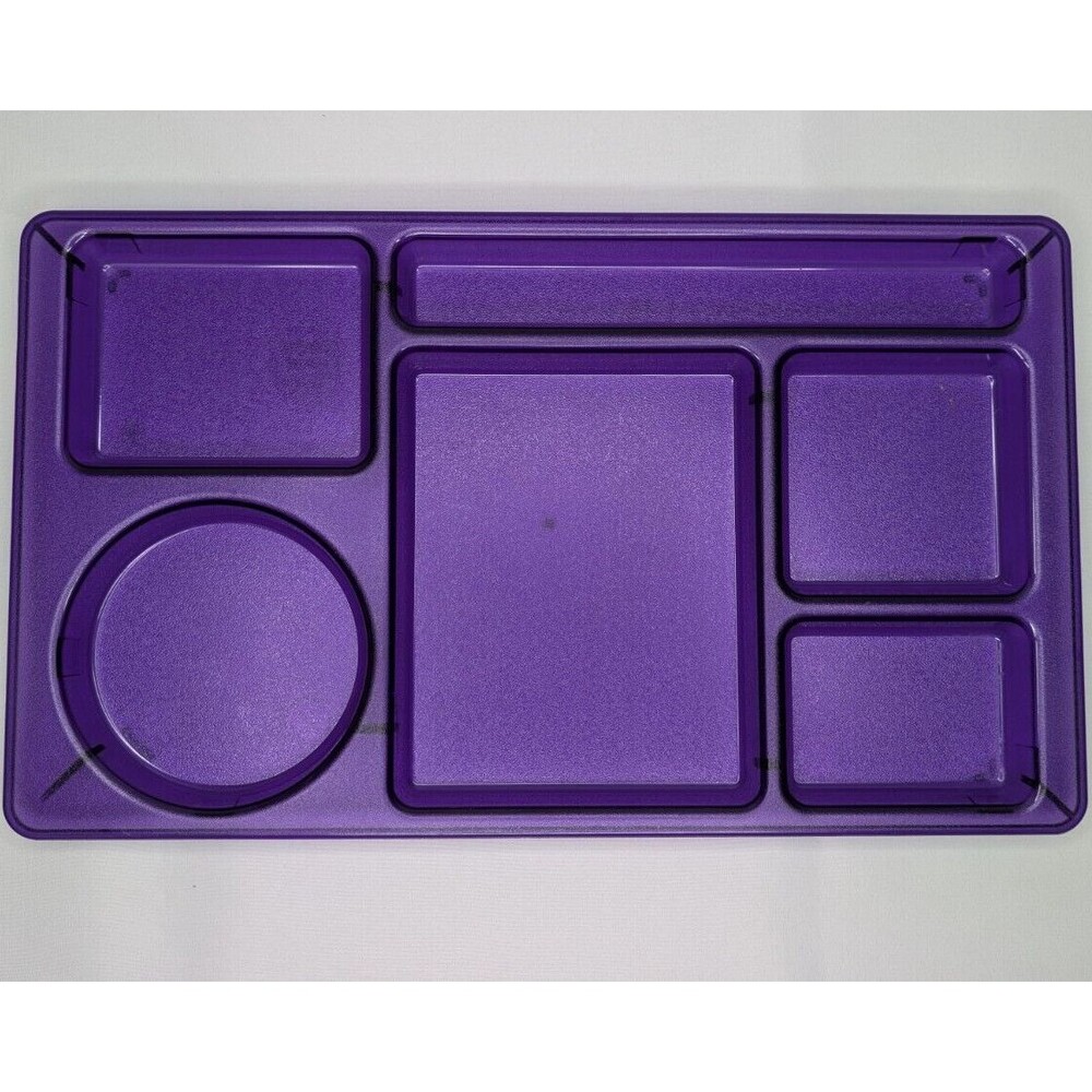 Lot of 9 Lunch Trays Cambro Divided Hard Plastic School BBQ Food Purple 915CW
